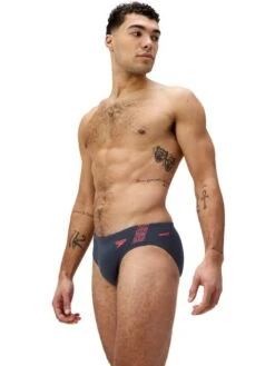 Speedo Hyperboom Splice Briefs - Grey Lead/Neon Coral -Swimmer Shop 00301718663 4