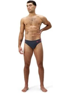Speedo Hyperboom Splice Briefs - Grey Lead/Neon Coral -Swimmer Shop 00301718663 5