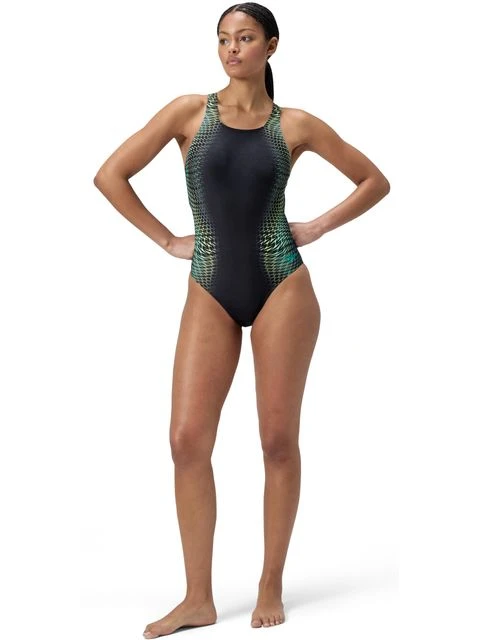 Speedo Tech Panel Splice Medalist One Piece - Turquoise Gem 9 Speedo Tech Panel Splice Medalist One Piece - Turquoise Gem - Image 7