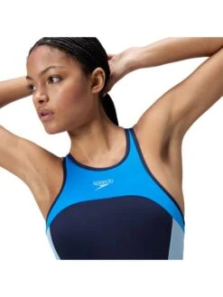 Speedo Highneck Splice X-Back One Piece - Lagoon Blue 18 Speedo Highneck Splice X-Back One Piece - Lagoon Blue -Swimmer Shop 00425018661 6