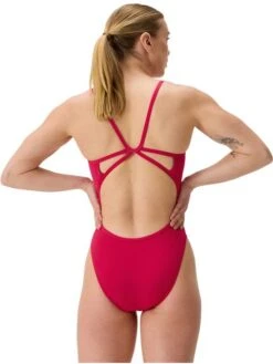 Speedo Solid Web Back One Piece - Ruby -Swimmer Shop 00439817784 5