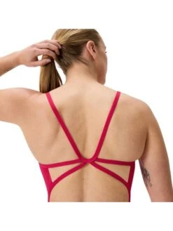 Speedo Solid Web Back One Piece - Ruby -Swimmer Shop 00439817784 6