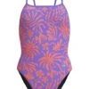 Speedo Printed Web Back On Piece - Coral Cluster/Indigo Glow -Swimmer Shop 00477418758