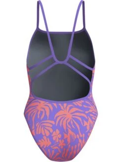 Speedo Printed Web Back On Piece - Coral Cluster/Indigo Glow -Swimmer Shop 00477418758 2