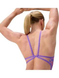 Speedo Printed Web Back On Piece - Coral Cluster/Indigo Glow -Swimmer Shop 00477418758 6