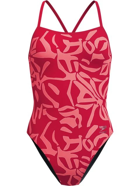 Speedo Printed V-Back 2.0 One Piece - Seashell Illusions/Summer Orange 3 Speedo Printed V-Back 2.0 One Piece - Seashell Illusions/Summer Orange