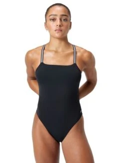 Speedo Active Back One Piece - Black/Silver -Swimmer Shop 005069001 3