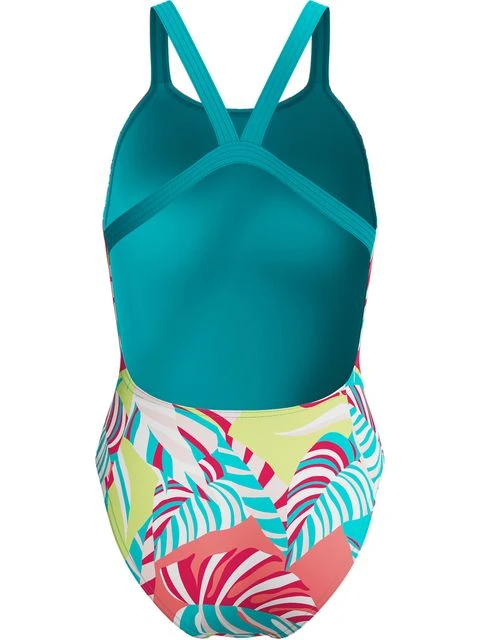 Speedo Printed Leaderback One Piece - Fronds/Turquoise Gem 5 Speedo Printed Leaderback One Piece - Fronds/Turquoise Gem - Image 3