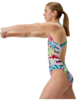 Speedo Printed Leaderback One Piece - Fronds/Turquoise Gem 15 Speedo Printed Leaderback One Piece - Fronds/Turquoise Gem -Swimmer Shop 00515918768 4