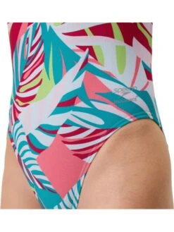Speedo Printed Leaderback One Piece - Fronds/Turquoise Gem 19 Speedo Printed Leaderback One Piece - Fronds/Turquoise Gem -Swimmer Shop 00515918768 8