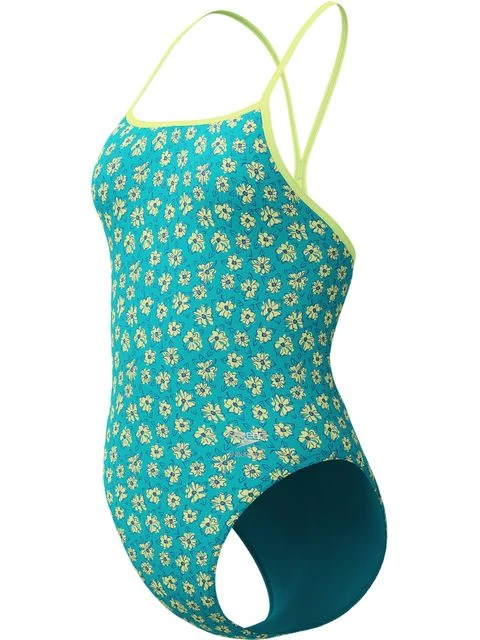 Speedo Printed Turnback One Piece - Bloom Burst/Turquoise Gem 4 Speedo Printed Turnback One Piece - Bloom Burst/Turquoise Gem - Image 2