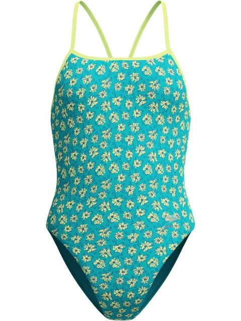 Speedo Printed Turnback One Piece - Bloom Burst/Turquoise Gem 3 Speedo Printed Turnback One Piece - Bloom Burst/Turquoise Gem