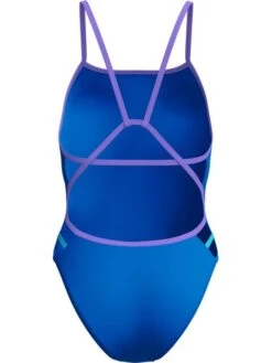 Speedo Solid Tri Back One Piece - Lagoon Blue/Indigo Glow -Swimmer Shop 00516818661 2