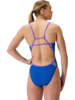 Speedo Solid Tri Back One Piece - Lagoon Blue/Indigo Glow -Swimmer Shop 00516818661 5