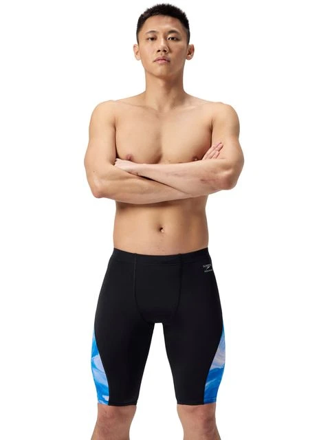 Speedo Print Spliced Jammers - Ocean Wash/Black 6 Speedo Print Spliced Jammers - Ocean Wash/Black - Image 4
