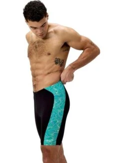 Speedo Hyperboom Panel Jammers - Black/Turquoise Gem -Swimmer Shop 00520916569 6