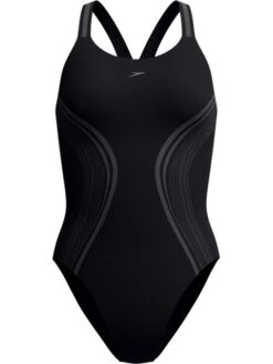 Speedo Printed Performance Back One Piece - Black