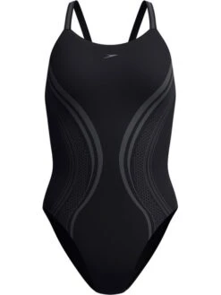 Speedo Printed Active Back One Piece - Black