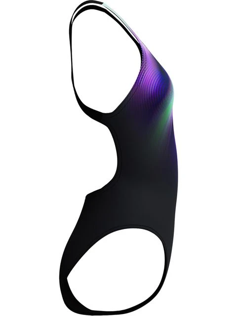 Speedo Placement Print Powerback One Piece - Blurry Glass/Black 4 Speedo Placement Print Powerback One Piece - Blurry Glass/Black - Image 2