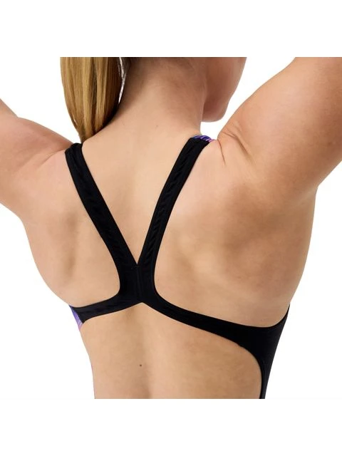 Speedo Placement Print Powerback One Piece - Blurry Glass/Black 9 Speedo Placement Print Powerback One Piece - Blurry Glass/Black - Image 7