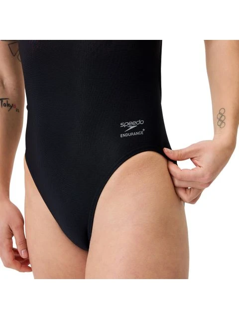 Speedo Placement Print Leaderback One Piece - Electro Static/Black 11 Speedo Placement Print Leaderback One Piece - Electro Static/Black - Image 9