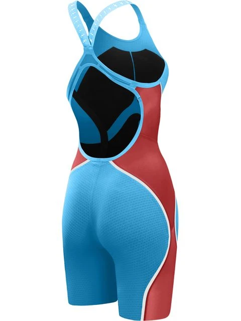 Speedo Fastskin LZR Pure Intent 2.0 Openback Kneeskin - Blue/Red/Snow 4 Speedo Fastskin LZR Pure Intent 2.0 Openback Kneeskin - Blue/Red/Snow - Image 2