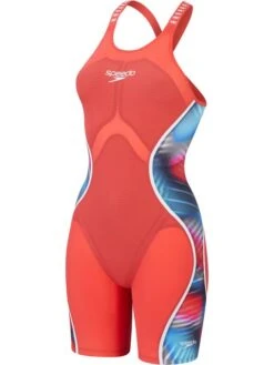 Speedo Fastskin LZR Pure Intent 2.0 Openback Kneeskin - Red/Blue/Snow