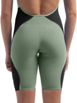 Speedo Fastskin LZR Pure Intent 2.0 Openback Kneeskin - Green/Black/Iridescent -Swimmer Shop 15855h781 6