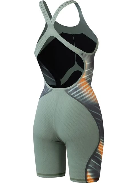 Speedo Fastskin LZR Pure Intent 2.0 Openback Kneeskin - Green/Nectarine/Iridescent 4 Speedo Fastskin LZR Pure Intent 2.0 Openback Kneeskin - Green/Nectarine/Iridescent - Image 2