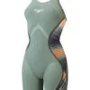 Speedo Fastskin LZR Pure Intent 2.0 Openback Kneeskin - Green/Nectarine/Iridescent -Swimmer Shop 15855h782