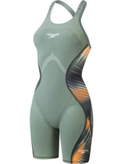 Speedo Fastskin LZR Pure Intent 2.0 Openback Kneeskin - Green/Nectarine/Iridescent