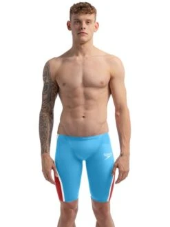 Speedo Fastskin LZR Pure Intent 2.0 Jammers - Blue/Red/Snow -Swimmer Shop 15857h779 2