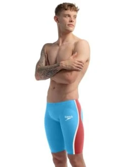 Speedo Fastskin LZR Pure Intent 2.0 Jammers - Blue/Red/Snow -Swimmer Shop 15857h779 3