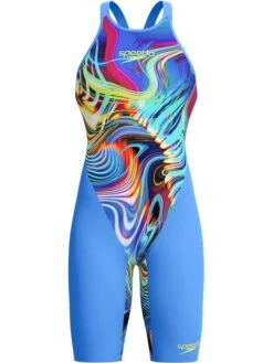 Speedo Fastskin LZR Pure Valor 2.0 Openback Kneeskin - Molten Blur/Cobalt