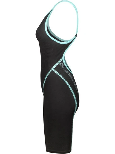 Arena Powerskin Primo Open Back Kneelength - Black/Teal 4 Arena Powerskin Primo Open Back Kneelength - Black/Teal - Image 2