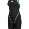 Arena Powerskin Primo Open Back Kneelength - Black/Teal -Swimmer Shop teal 007768 100
