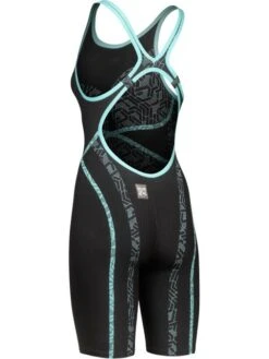 Arena Powerskin Primo Open Back Kneelength - Black/Teal 24 Arena Powerskin Primo Open Back Kneelength - Black/Teal -Swimmer Shop teal 007768 100 2