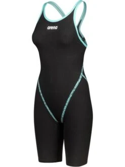 Arena Powerskin Primo Open Back Kneelength - Black/Teal
